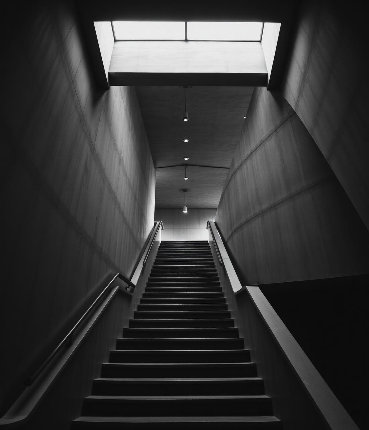 Arquitectura minimalista en blanco y negro